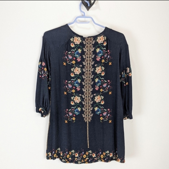 Zara Other - 5/$25 ZARA Girls Navy Blue Floral Embroidered Dress Size 11/12
